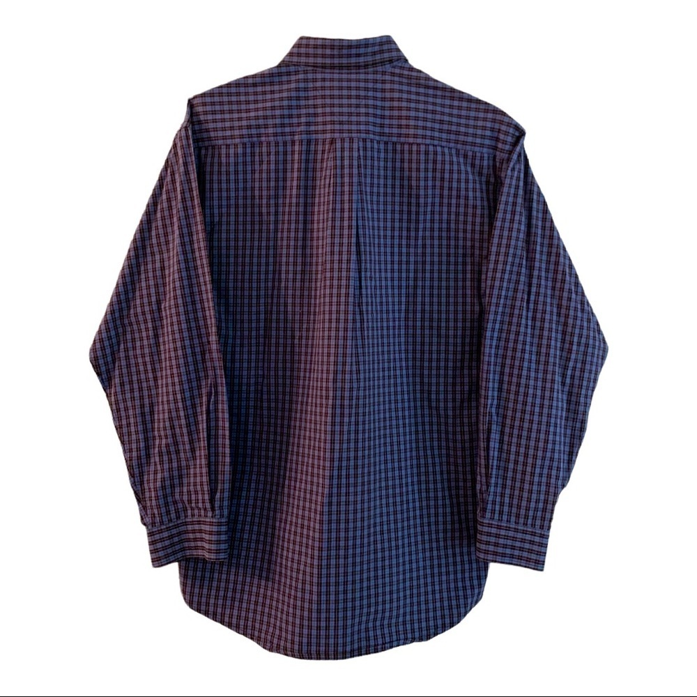 Tommy Hilfiger Button Down Long Sleeve Shirt Men’s Size Medium Blue Plaid - Picture 2 of 5
